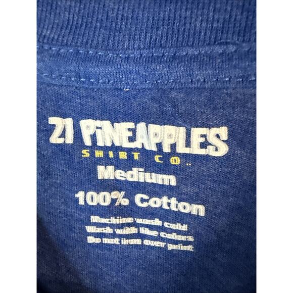21 Pineapples Be A Good Human, Cotton, Blue, Medium - Picture 2 of 2